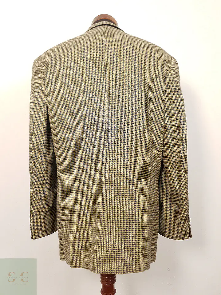 Blazer Werther chaqueta lana virgen y seda Dorado azul – Talla XL 11