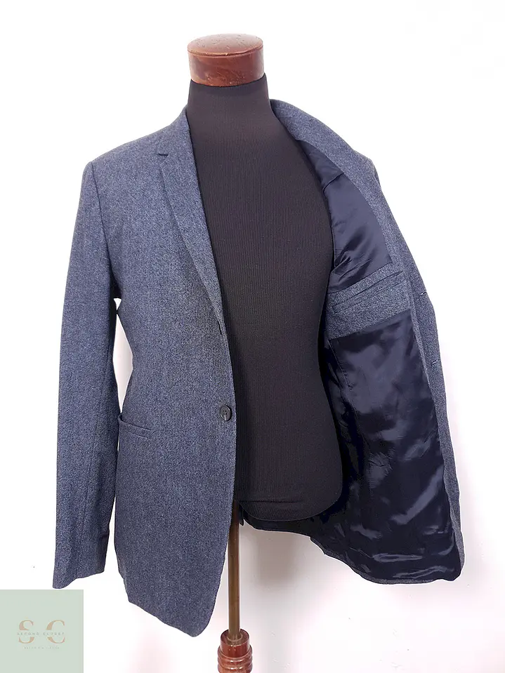 Blazer Cos Azul Lana con Poliamida - Talla M 6