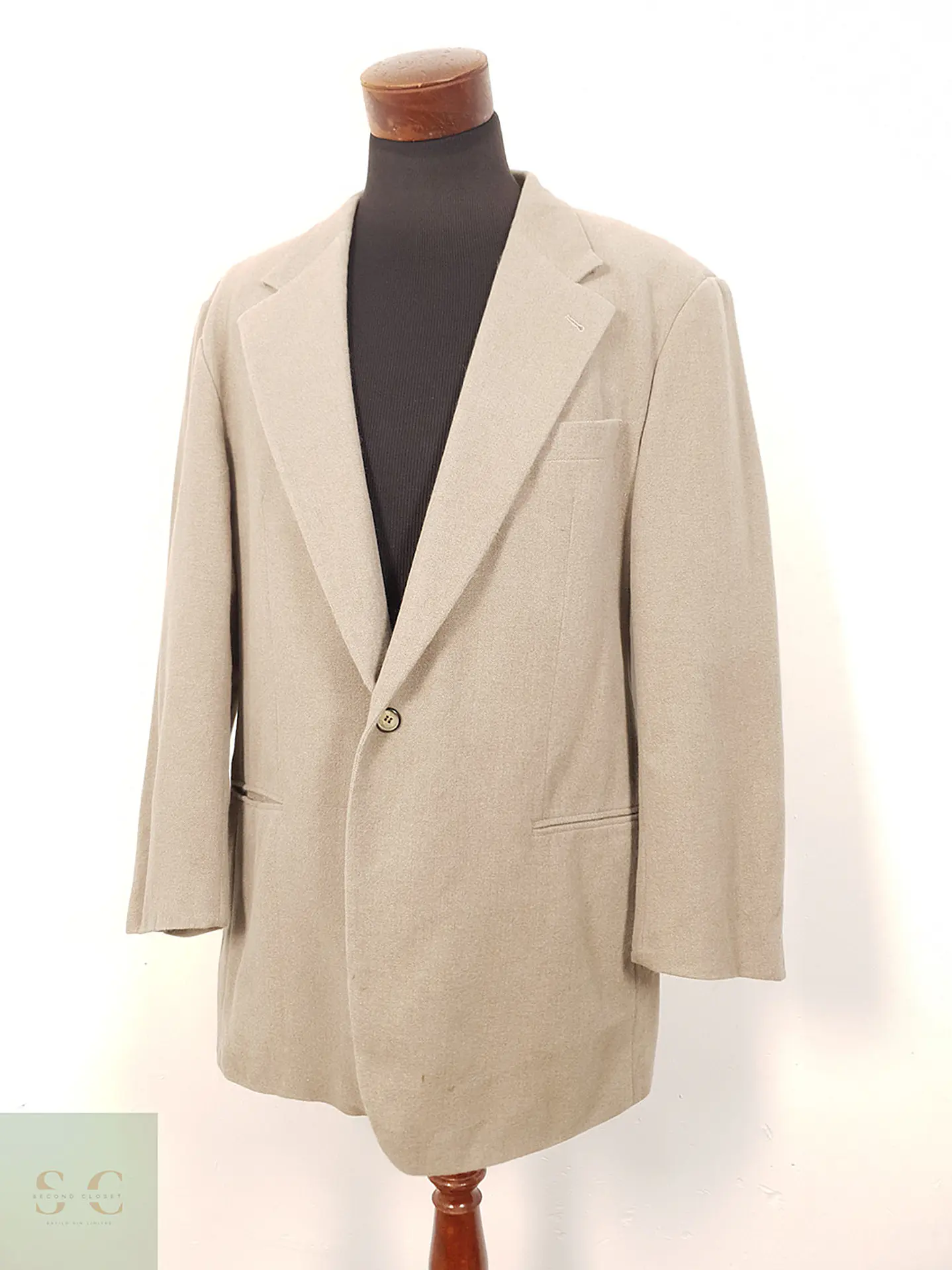 Blazer Selhach Beige Oscuro 50% Cashmere Lana Angora - Talla XL-XXL 1