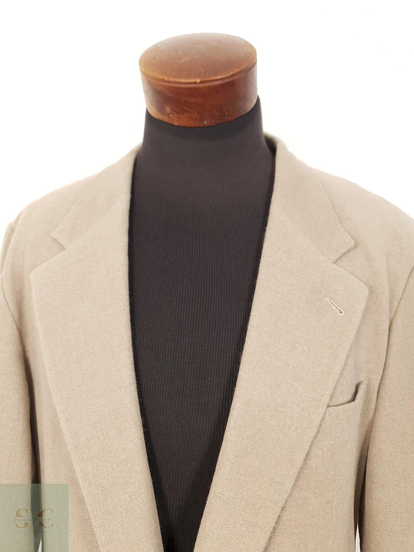 Blazer Selhach Beige Oscuro 50% Cashmere Lana Angora - Talla XL-XXL 5