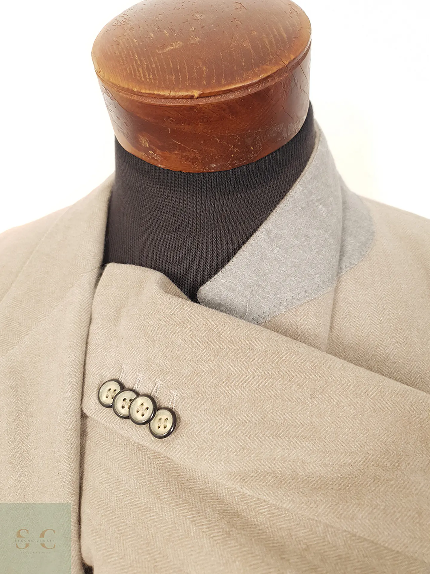 Blazer Selhach Beige Oscuro 50% Cashmere Lana Angora - Talla XL-XXL 7