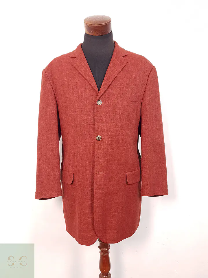 Blazer Engbers Roudiere Francés Rojo Ladrillo Mezcla Lino - Talla XXL 1