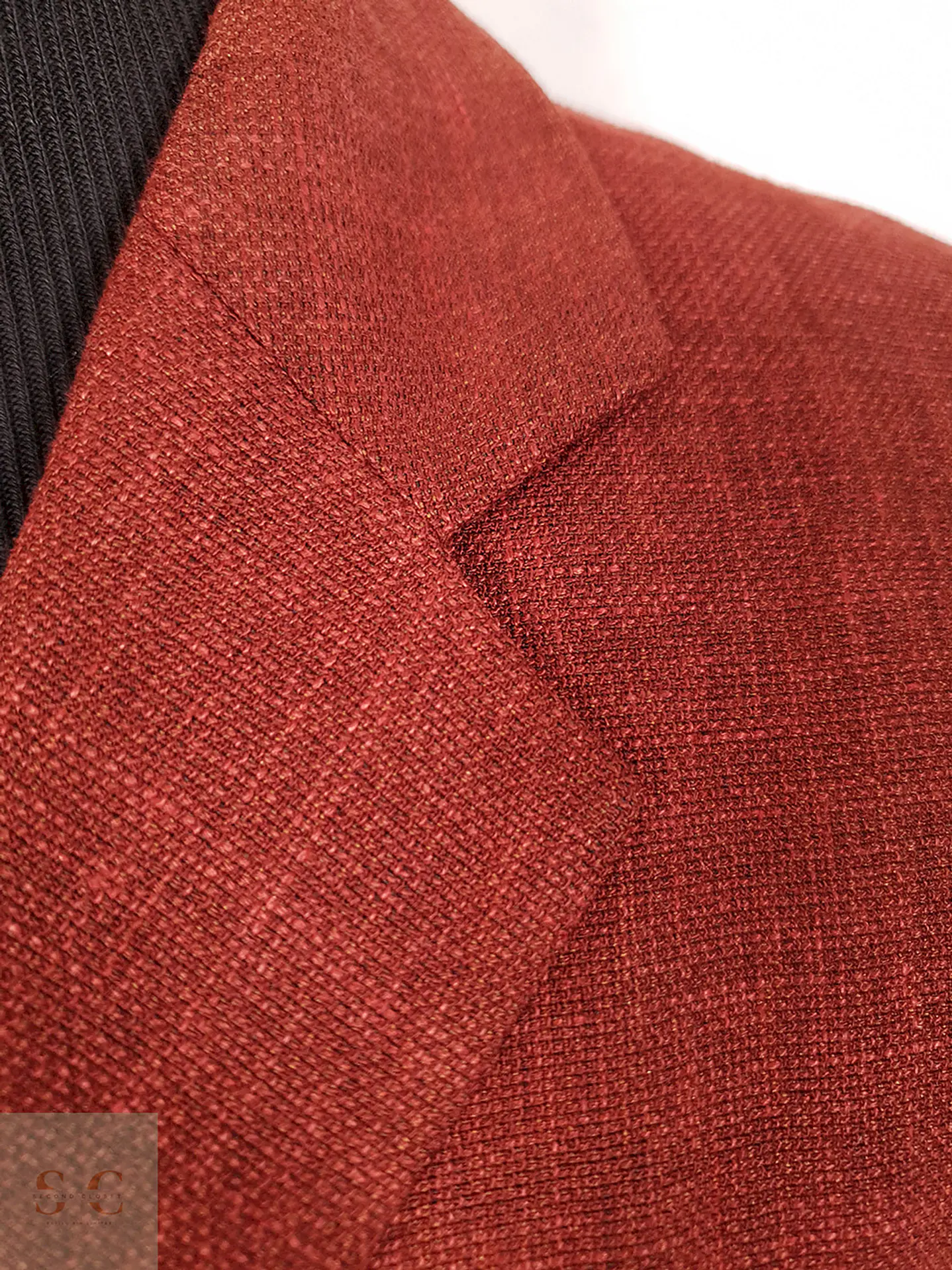 Blazer Engbers Roudiere Francés Rojo Ladrillo Mezcla Lino - Talla XXL 6