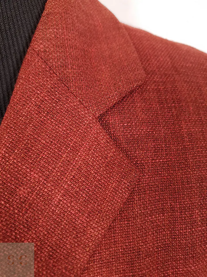 Blazer Engbers Roudiere Francés Rojo Ladrillo Mezcla Lino - Talla XXL 6