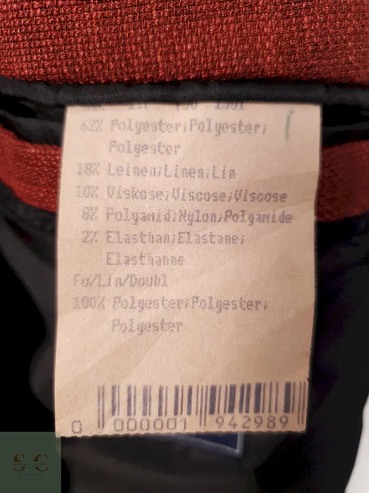 Blazer Engbers Roudiere Francés Rojo Ladrillo Mezcla Lino - Talla XXL 7