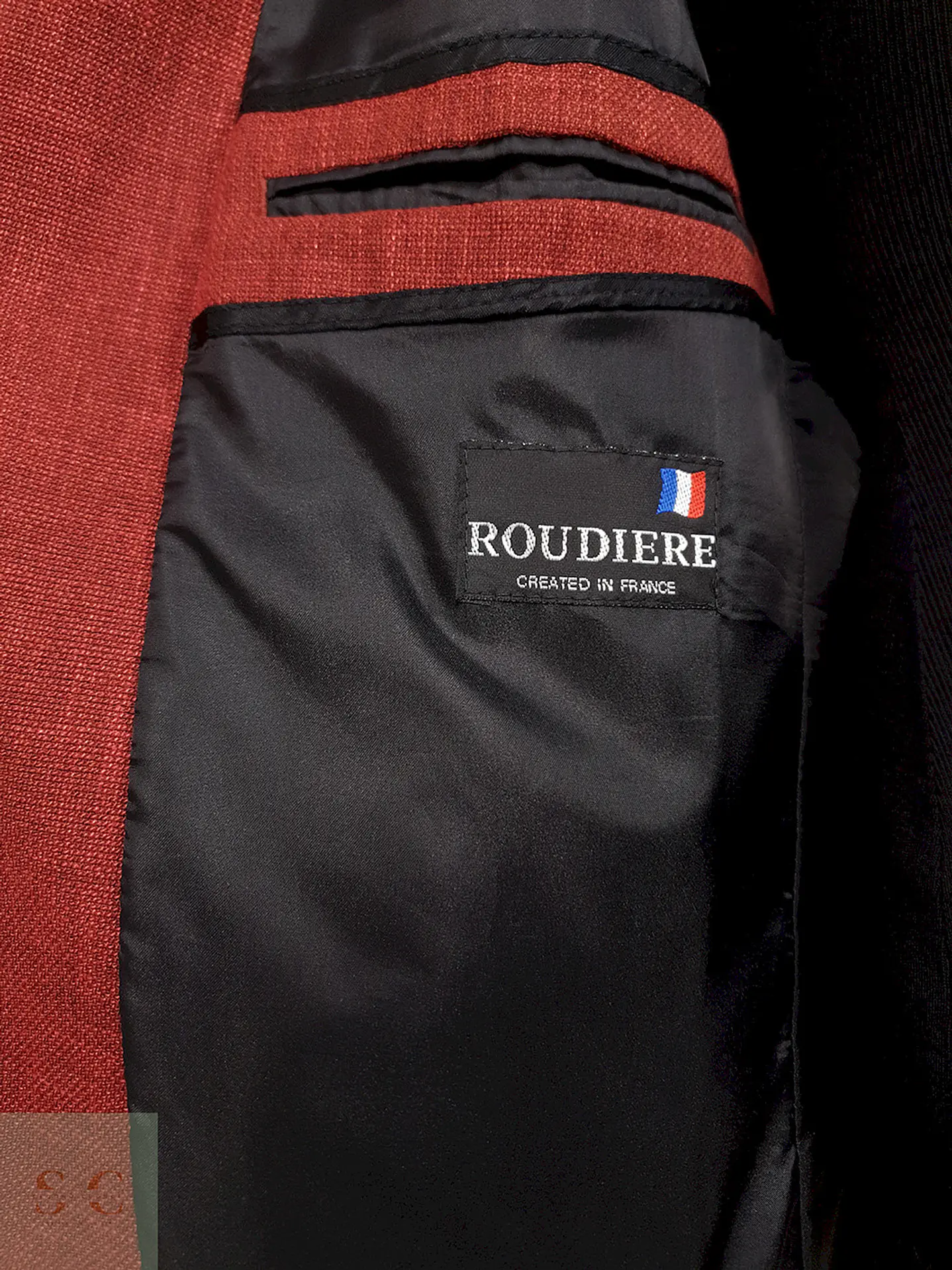 Blazer Engbers Roudiere Francés Rojo Ladrillo Mezcla Lino - Talla XXL 10