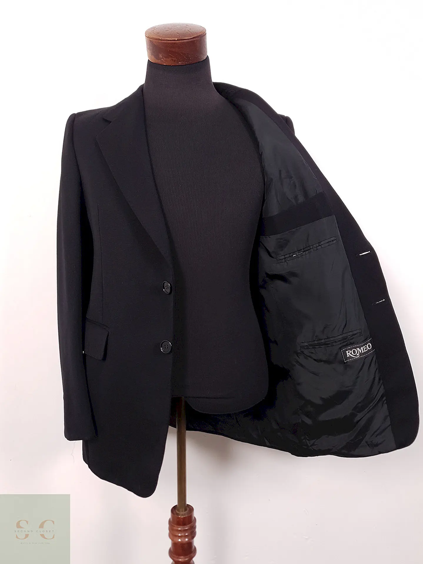 Blazer Romeo Peek Cloppenburg 100% Lana Virgen Negro - Talla S 9