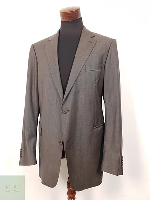 Blazer Eduard Dressler Café 100% Lana Virgen - Talla LXL