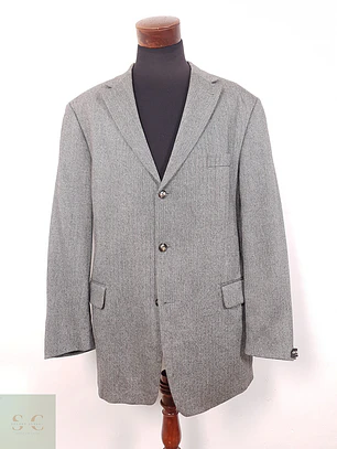 Blazer Roy Robson 100% Lana Virgen Espiga Gris - Talla XXL