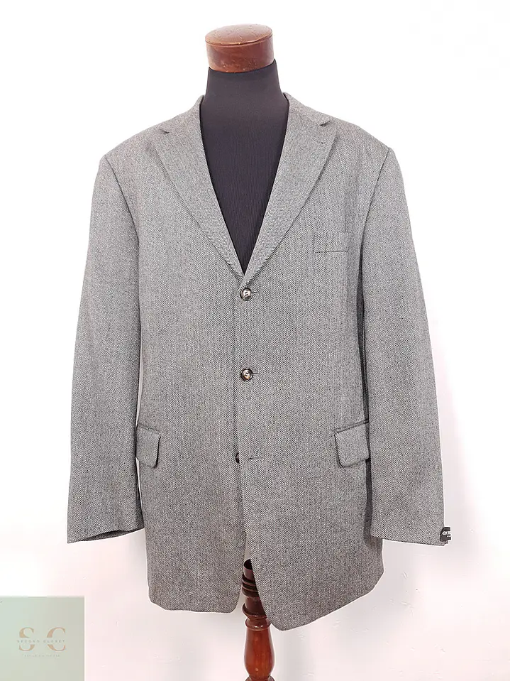 Blazer Roy Robson 100% Lana Virgen Espiga Gris - Talla XXL 1