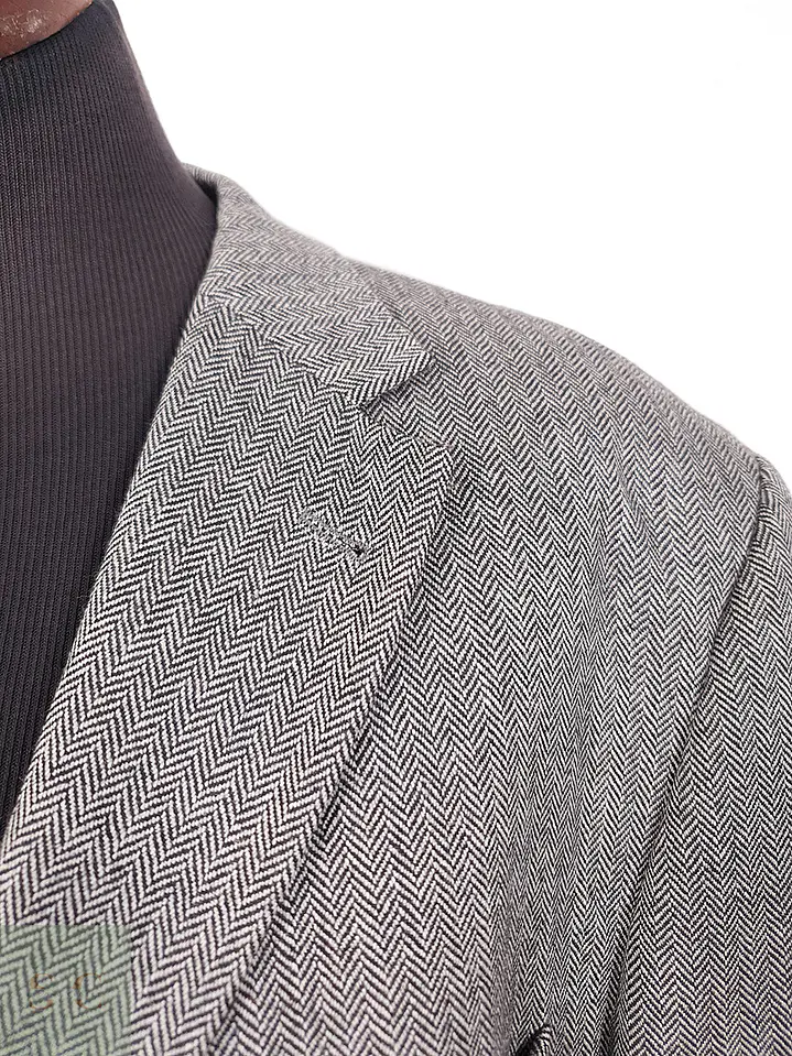 Blazer Roy Robson 100% Lana Virgen Espiga Gris - Talla XXL 6