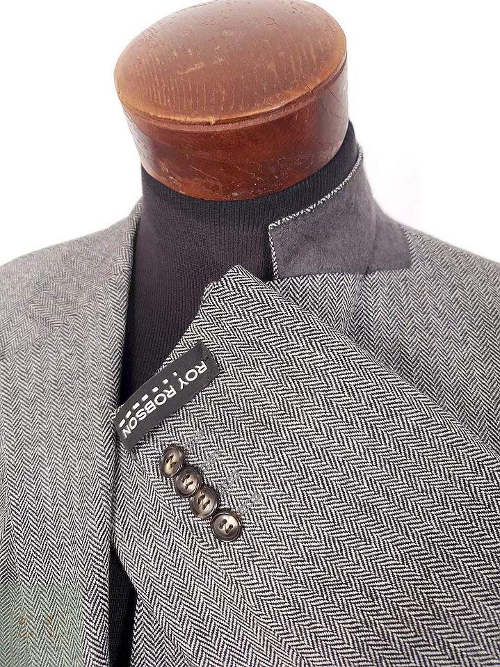 Blazer Roy Robson 100% Lana Virgen Espiga Gris - Talla XXL 7