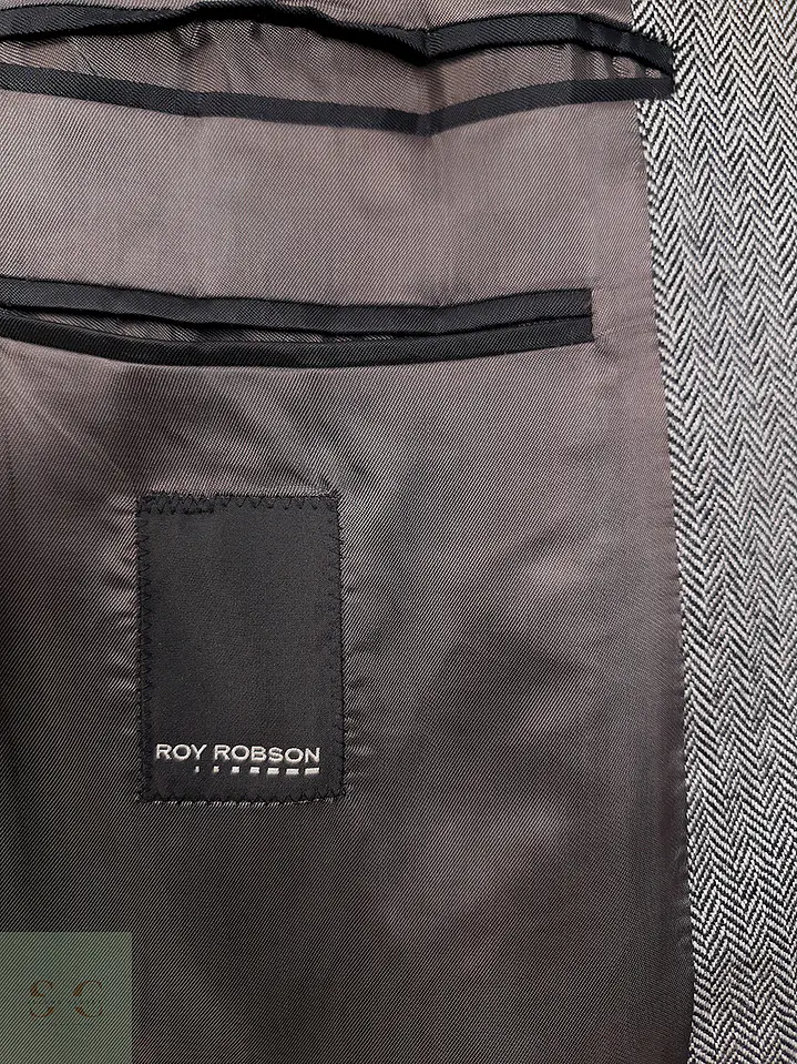 Blazer Roy Robson 100% Lana Virgen Espiga Gris - Talla XXL 8