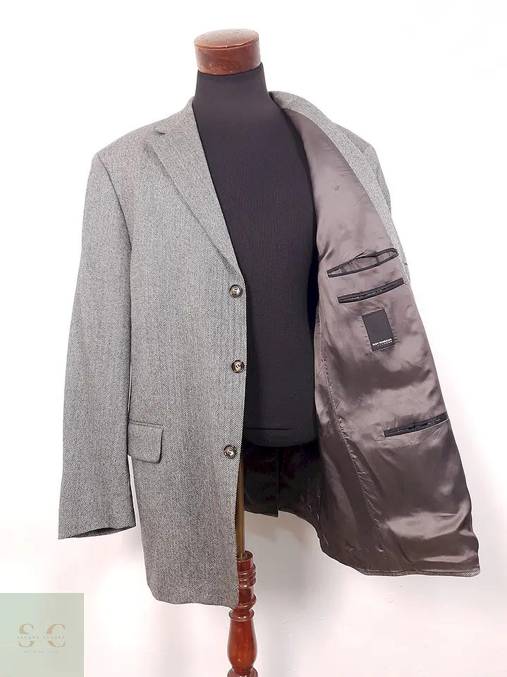 Blazer Roy Robson 100% Lana Virgen Espiga Gris - Talla XXL 10