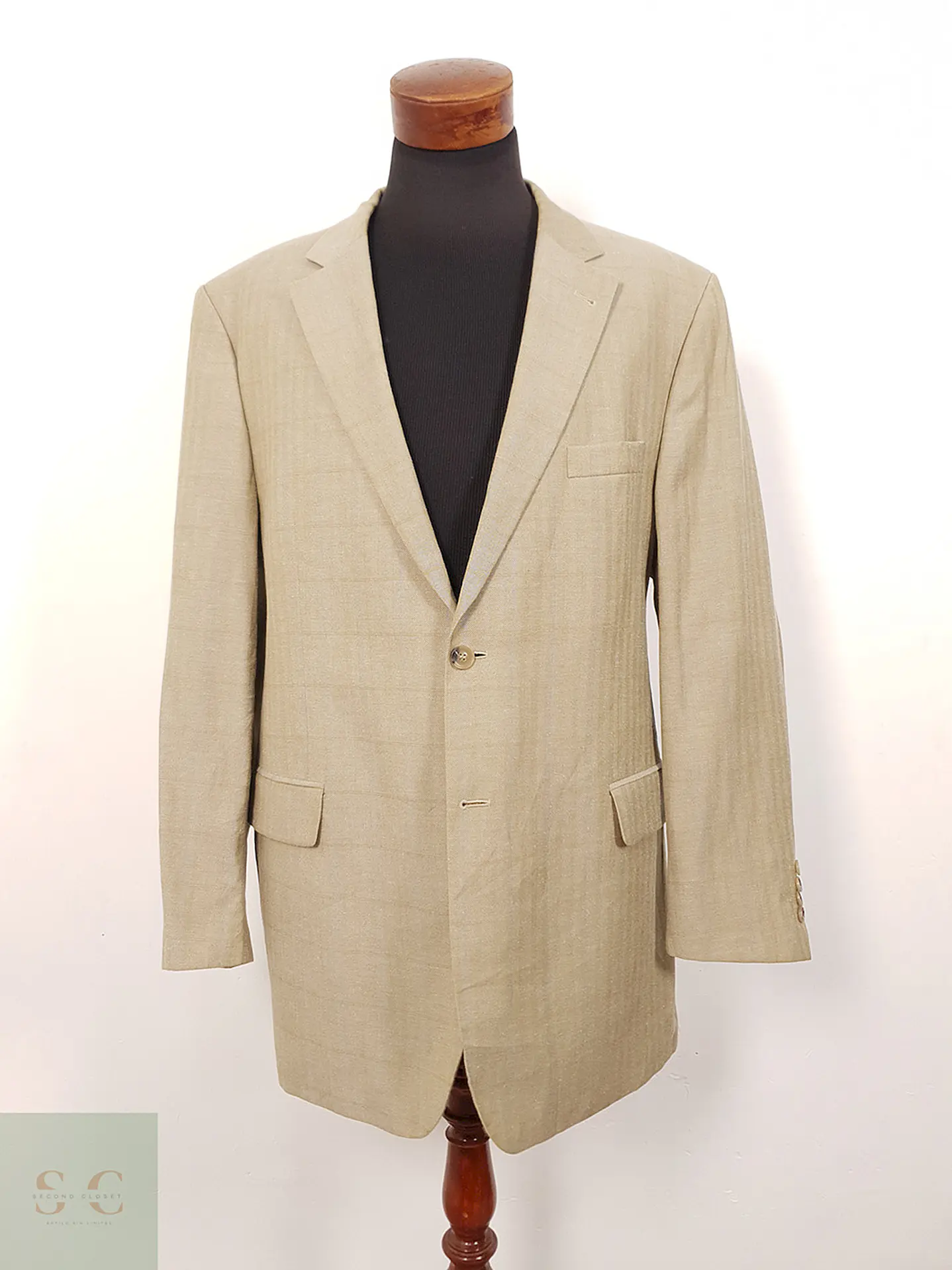 Blazer Via Cortesa Mezcla Lana Virgen y Lino Ocre Dorado - Talla XXL 1