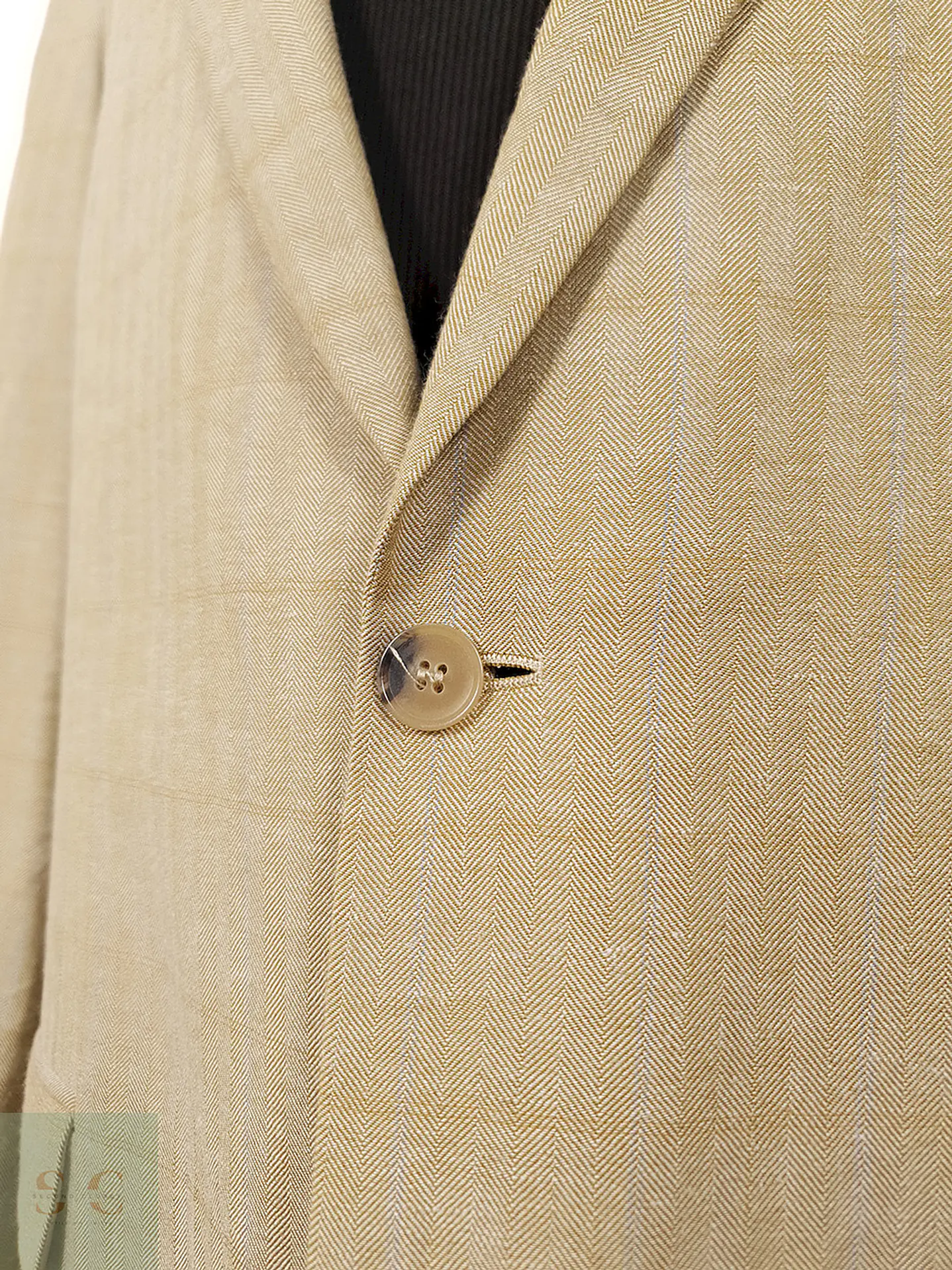 Blazer Via Cortesa Mezcla Lana Virgen y Lino Ocre Dorado - Talla XXL 4