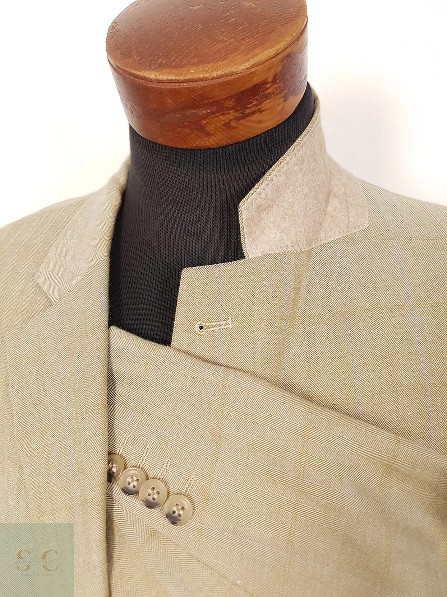 Blazer Via Cortesa Mezcla Lana Virgen y Lino Ocre Dorado - Talla XXL 6