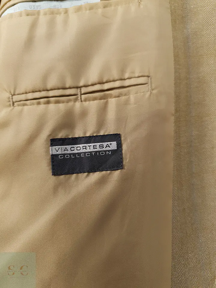 Blazer Via Cortesa Mezcla Lana Virgen y Lino Ocre Dorado - Talla XXL 7