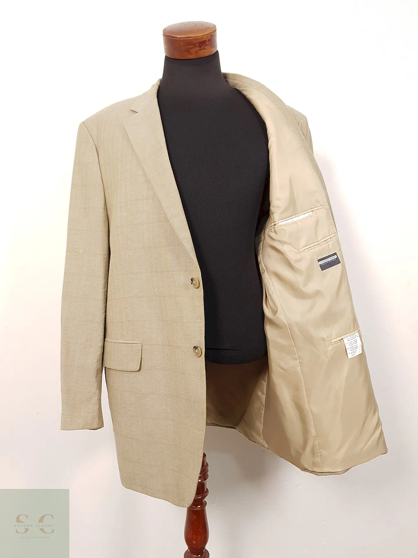 Blazer Via Cortesa Mezcla Lana Virgen y Lino Ocre Dorado - Talla XXL 9