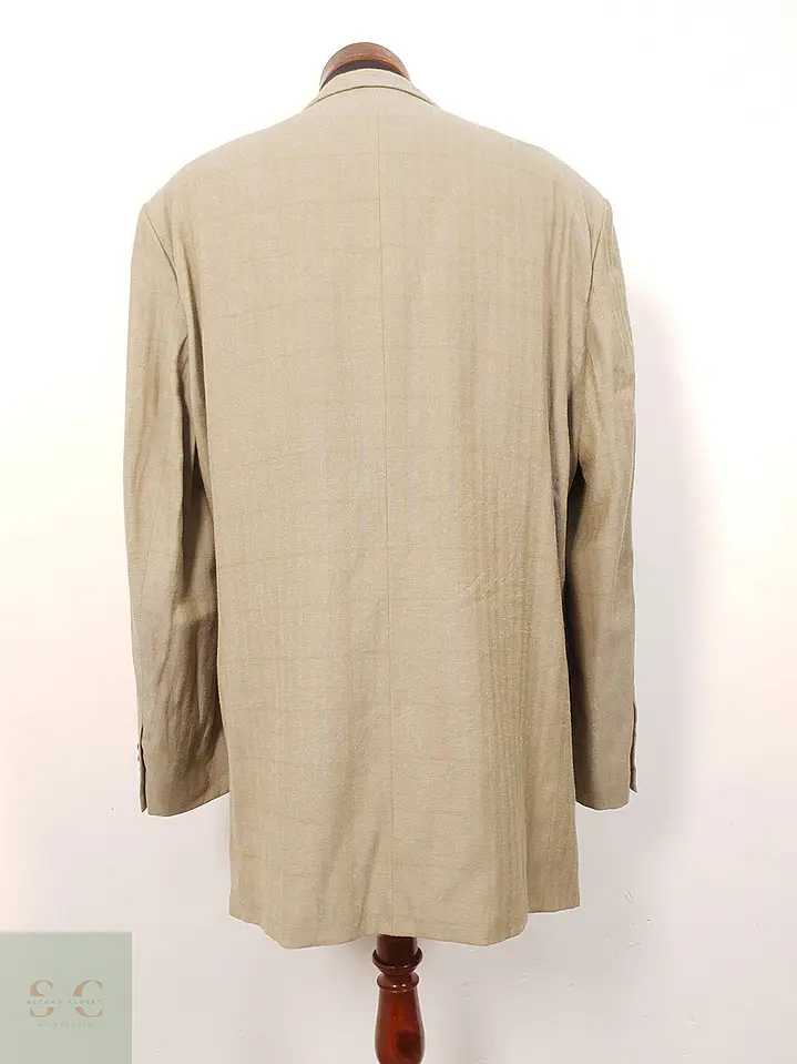 Blazer Via Cortesa Mezcla Lana Virgen y Lino Ocre Dorado - Talla XXL 10
