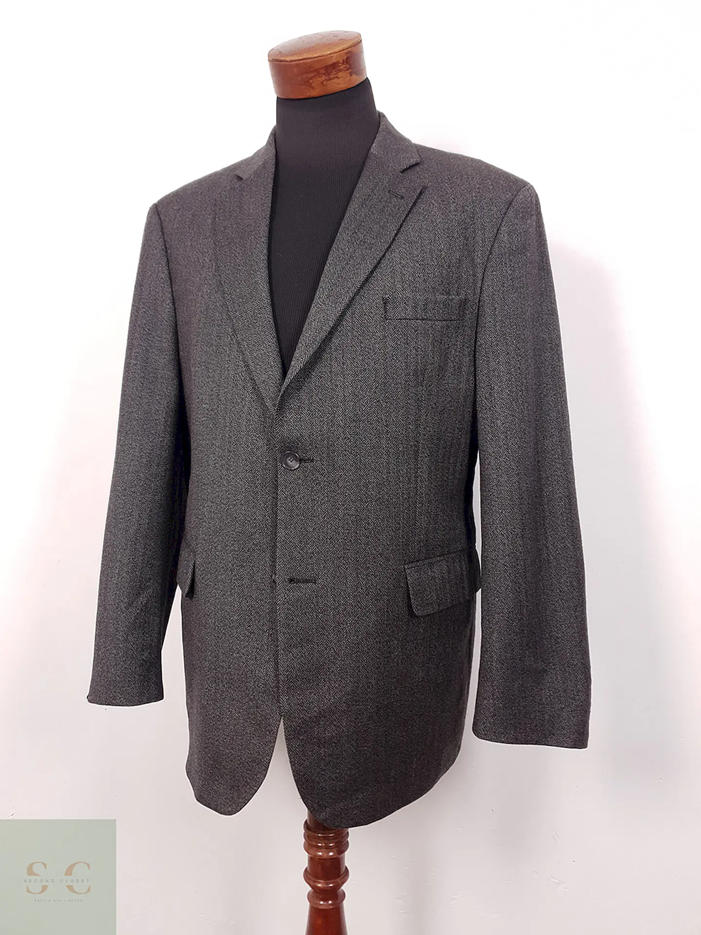 Blazer Aw Dunmore 100% Lana Virgen Plomo Espiga - Talla XL 2