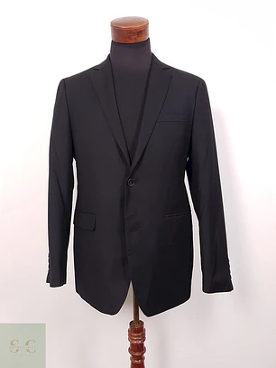 Blazer Angelo Litrico Negro Botón Partido - Talla SM