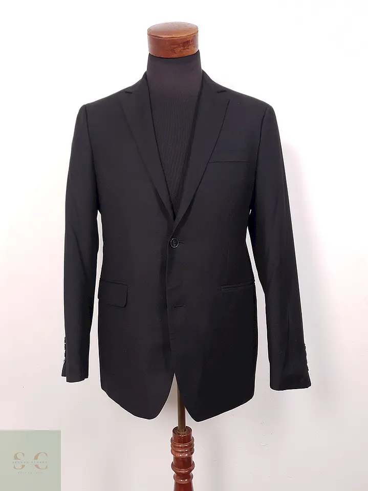 Blazer Angelo Litrico Negro Botón Partido - Talla SM 1