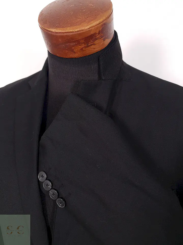 Blazer Angelo Litrico Negro Botón Partido - Talla SM 6