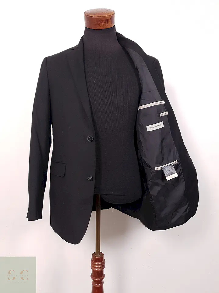 Blazer Angelo Litrico Negro Botón Partido - Talla SM 8