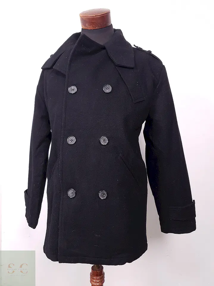 Abrigo Chereskin Marinero Negro 70% Lana Talla LXL 2