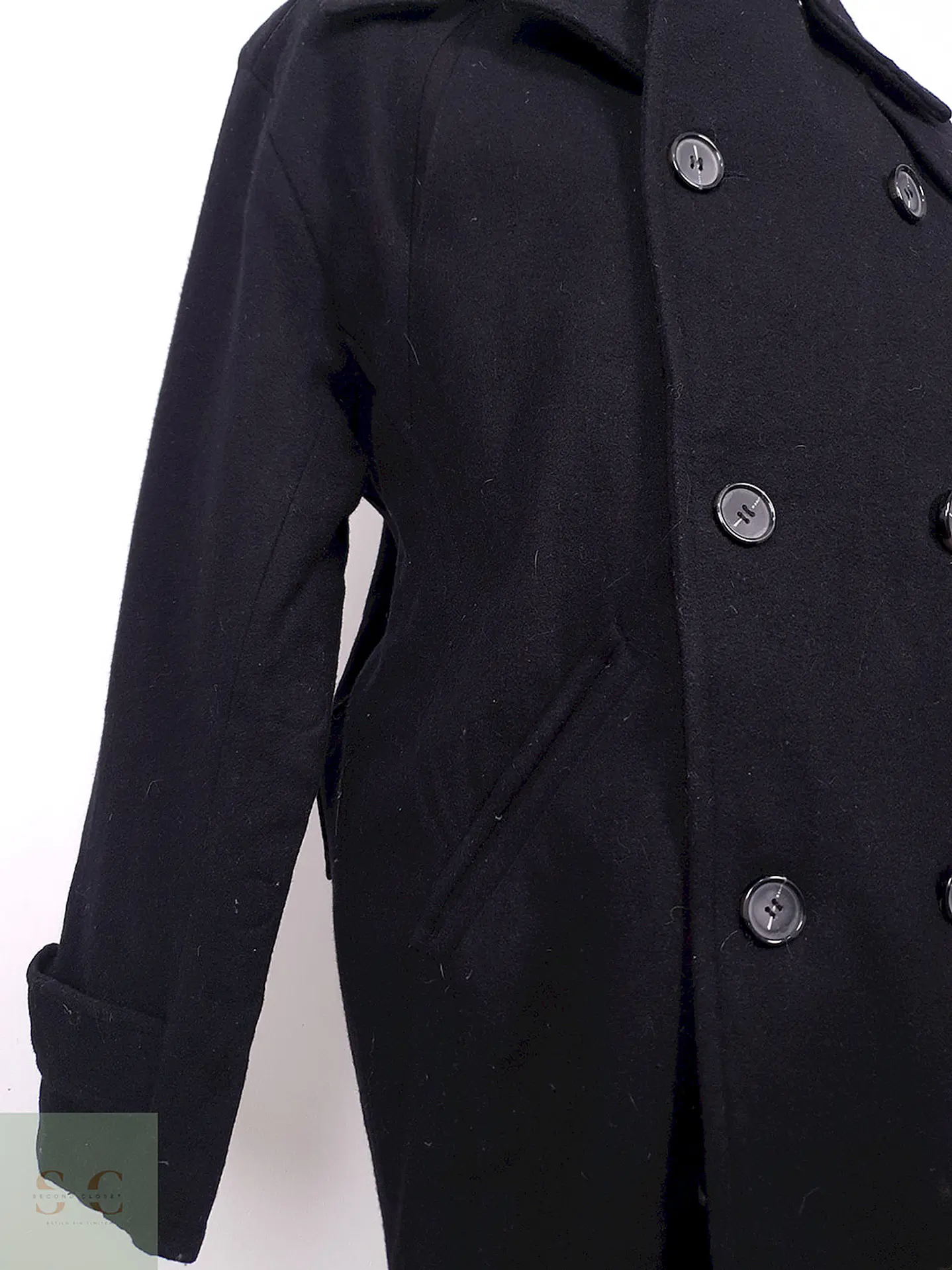 Abrigo Chereskin Marinero Negro 70% Lana Talla LXL 4