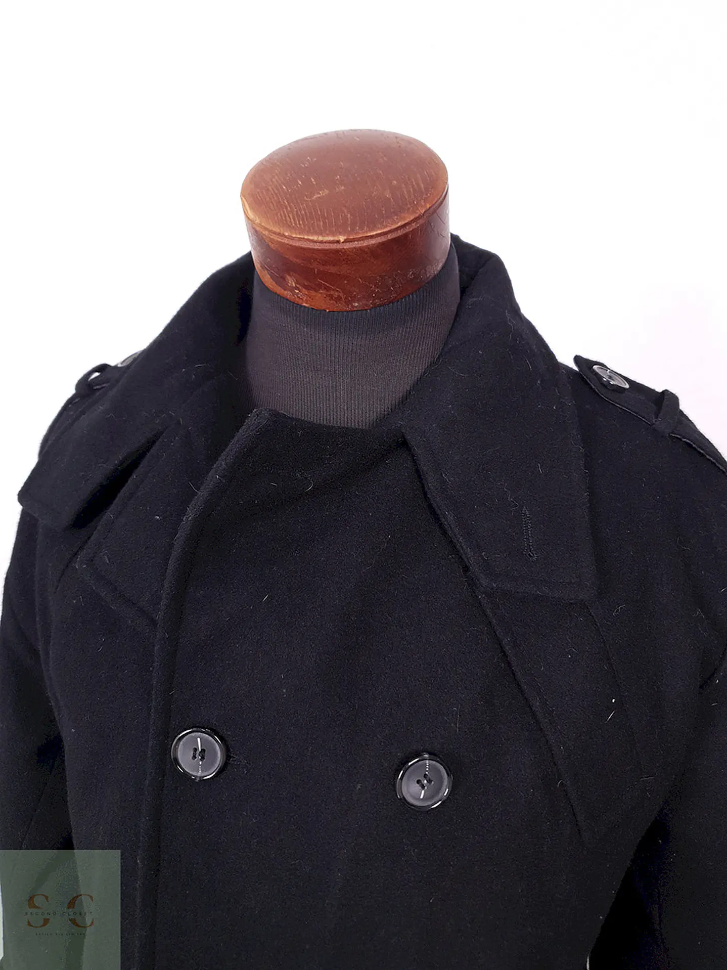 Abrigo Chereskin Marinero Negro 70% Lana Talla LXL 6