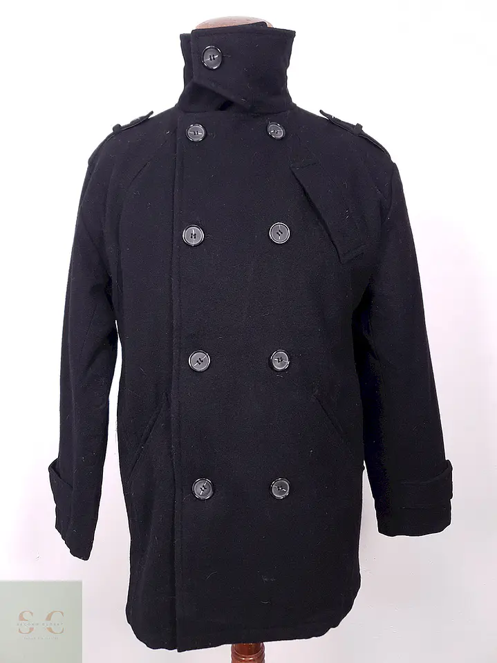 Abrigo Chereskin Marinero Negro 70% Lana Talla LXL 9