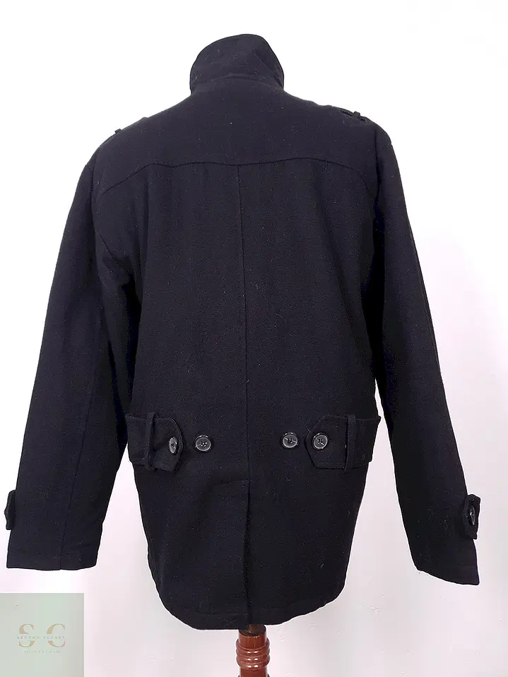 Abrigo Chereskin Marinero Negro 70% Lana Talla LXL 10
