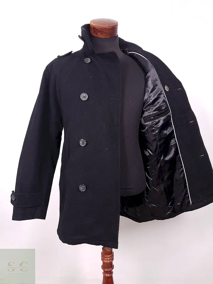 Abrigo Chereskin Marinero Negro 70% Lana Talla LXL 13