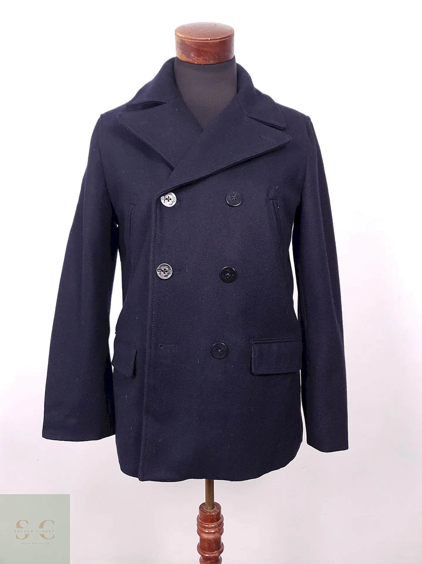 Abrigo Gap Marinero Azul 60% Lana Talla SM 1