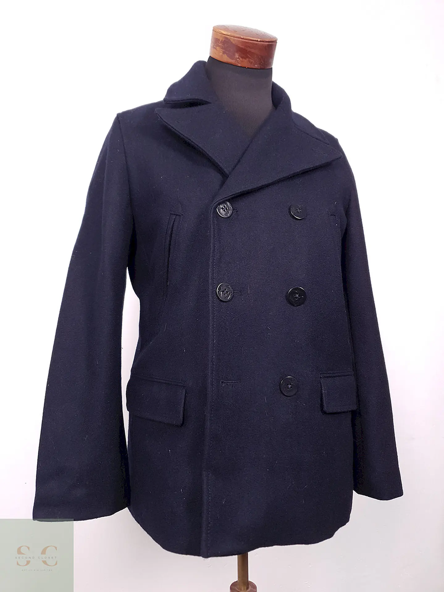 Abrigo Gap Marinero Azul 60% Lana Talla SM 2