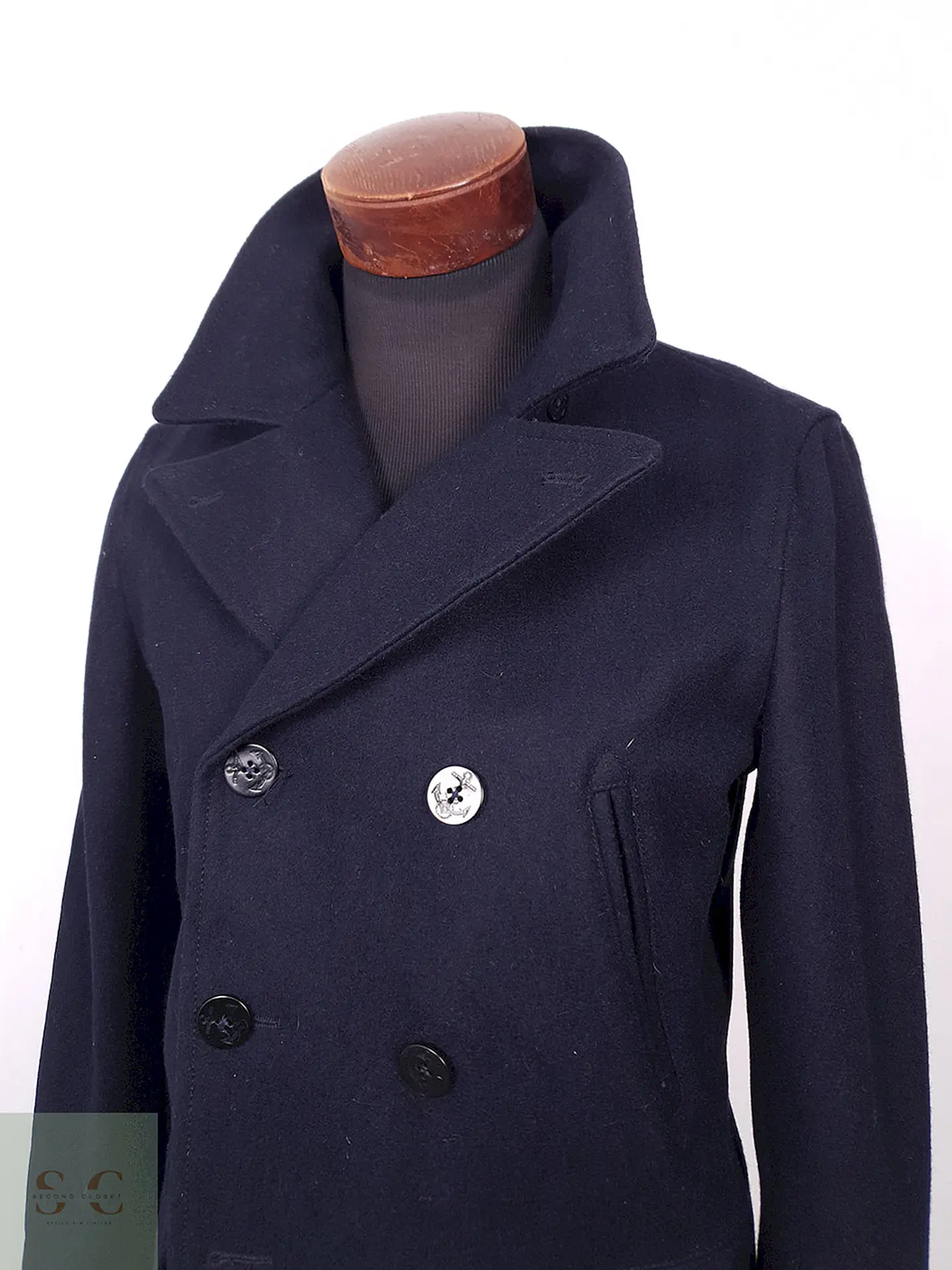 Abrigo Gap Marinero Azul 60% Lana Talla SM 6