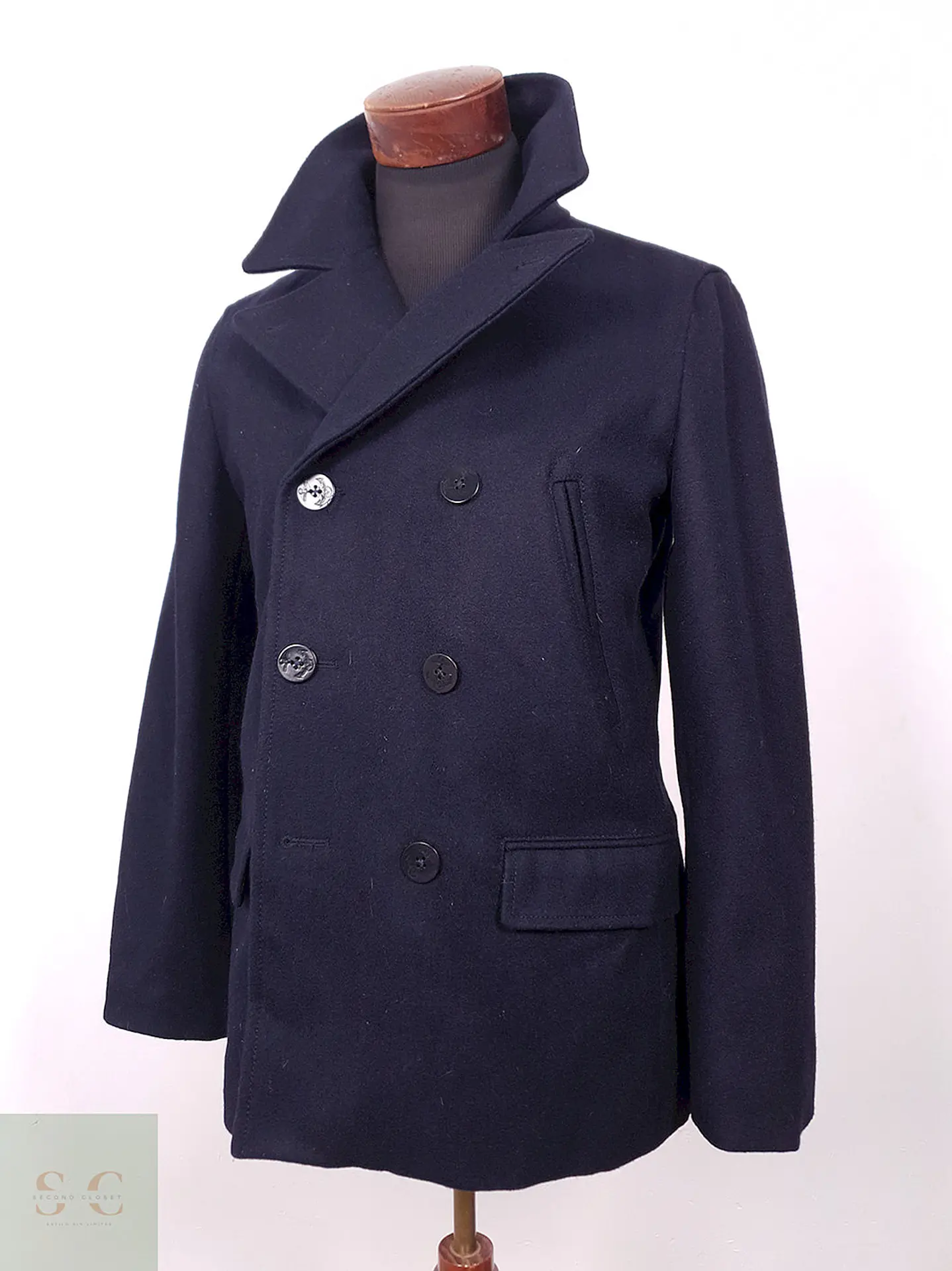 Abrigo Gap Marinero Azul 60% Lana Talla SM 7