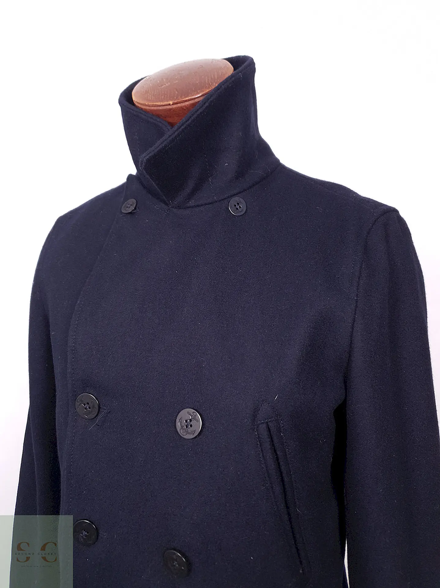 Abrigo Gap Marinero Azul 60% Lana Talla SM 10