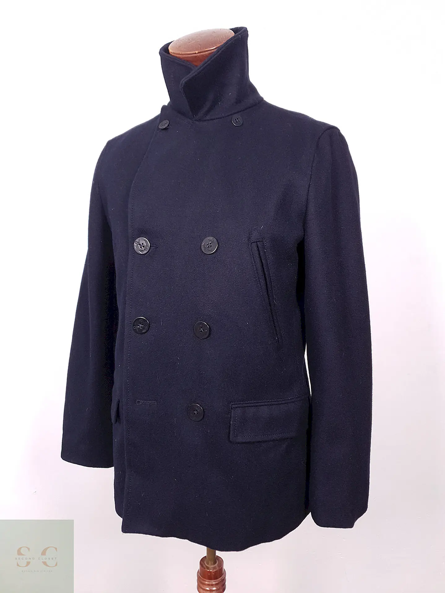 Abrigo Gap Marinero Azul 60% Lana Talla SM 11