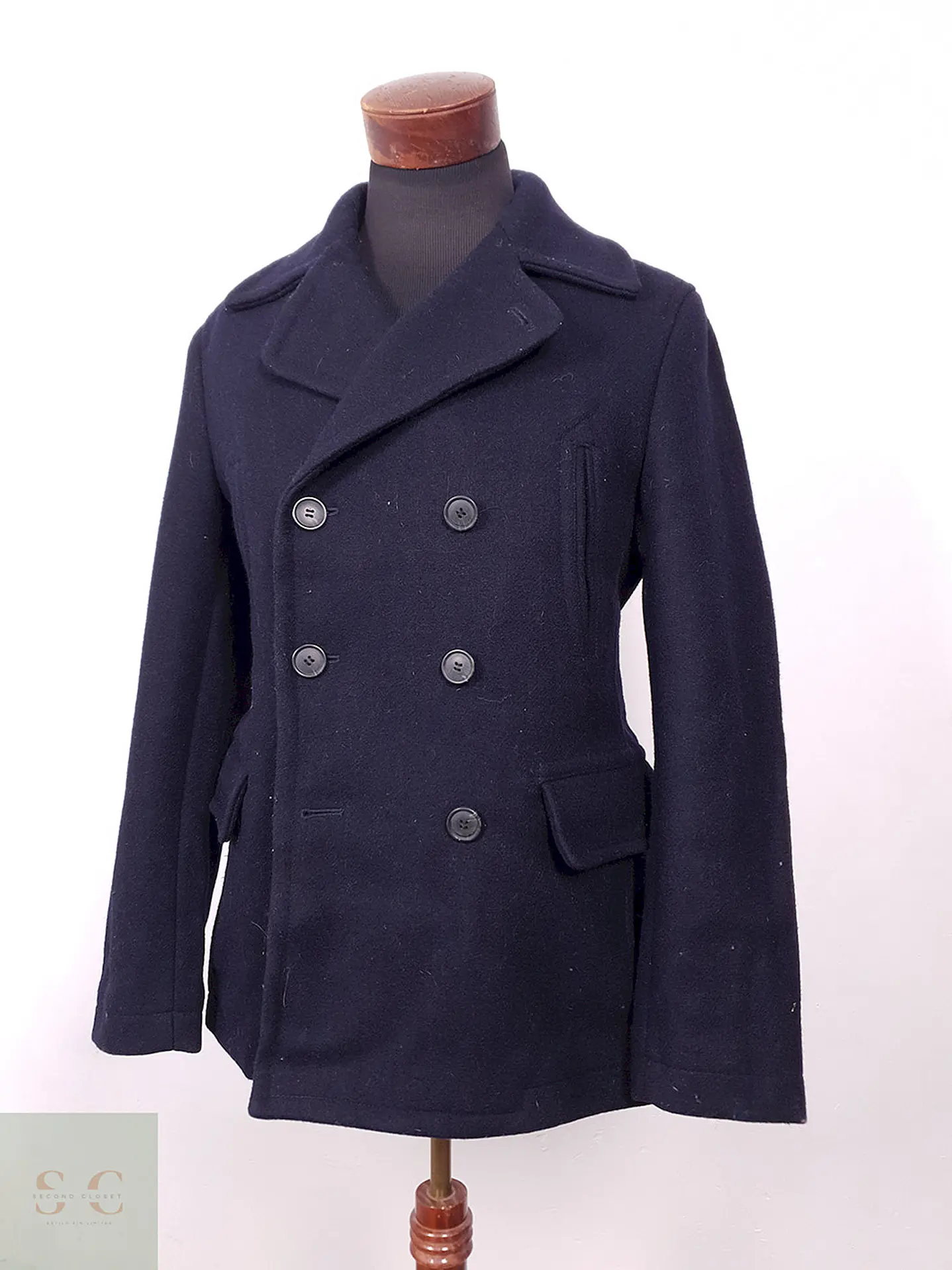 Abrigo Selected Homme Marinero Azul 70% Lana Talla SM 2