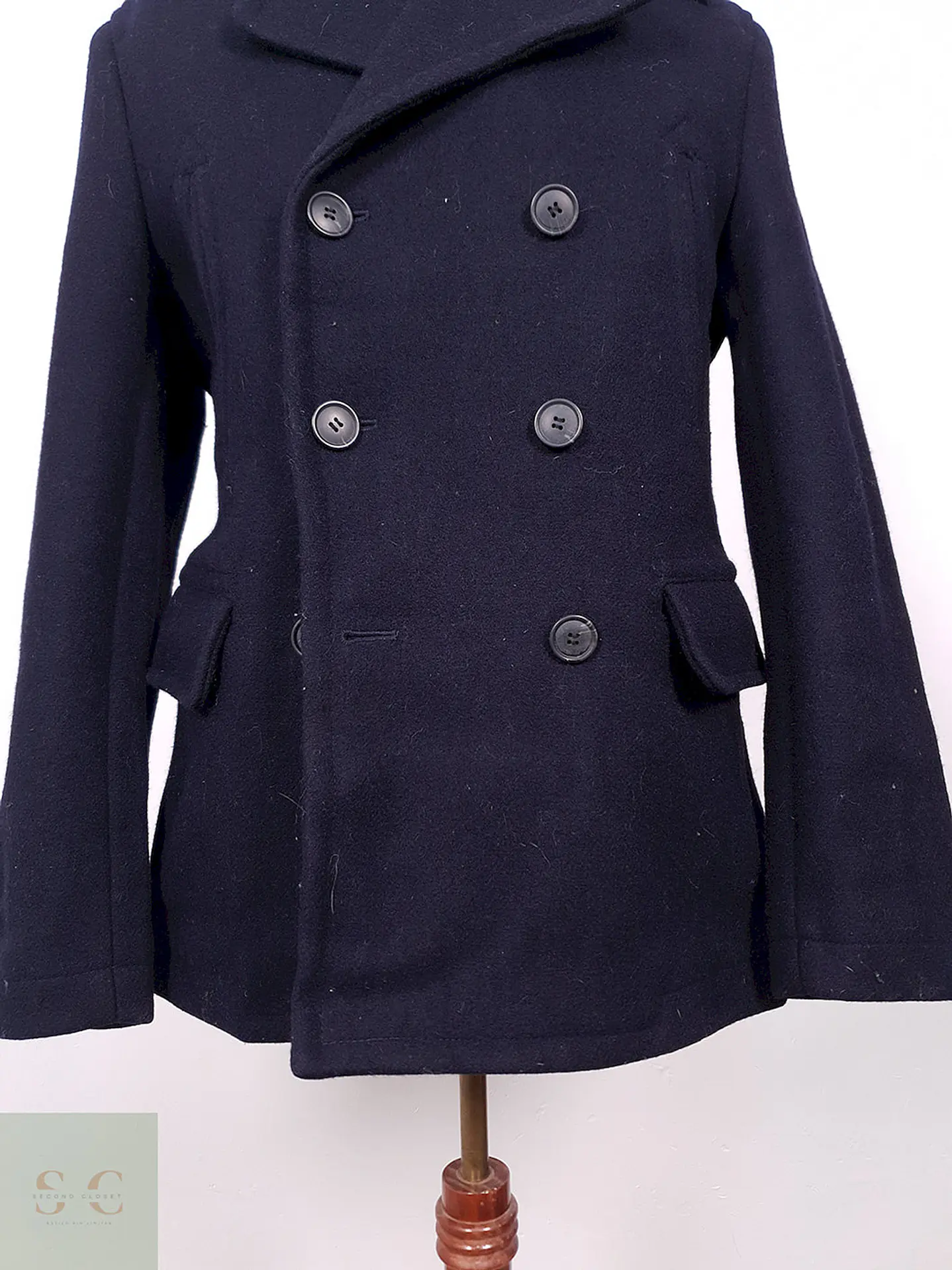Abrigo Selected Homme Marinero Azul 70% Lana Talla SM 3