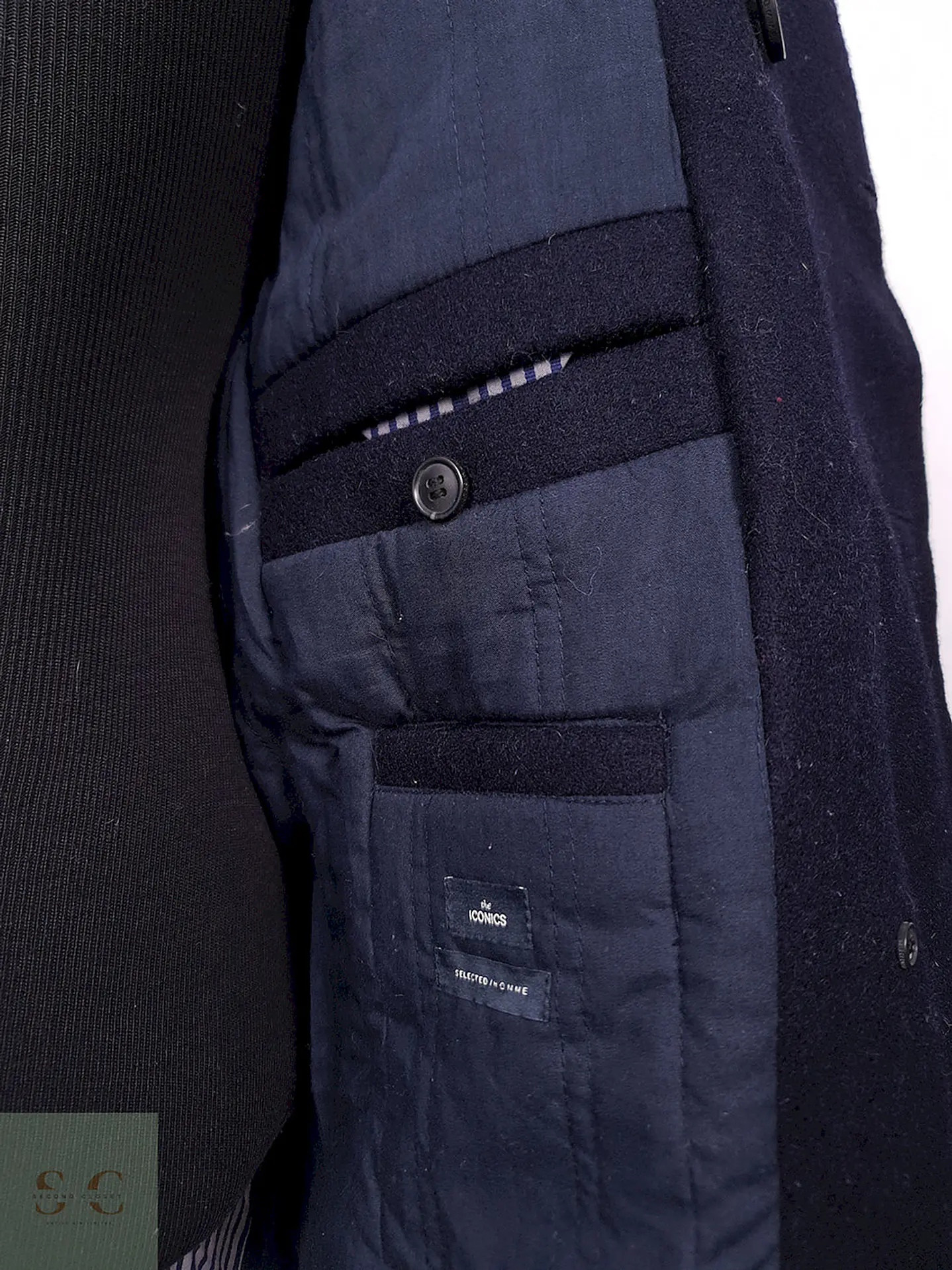 Abrigo Selected Homme Marinero Azul 70% Lana Talla SM 15