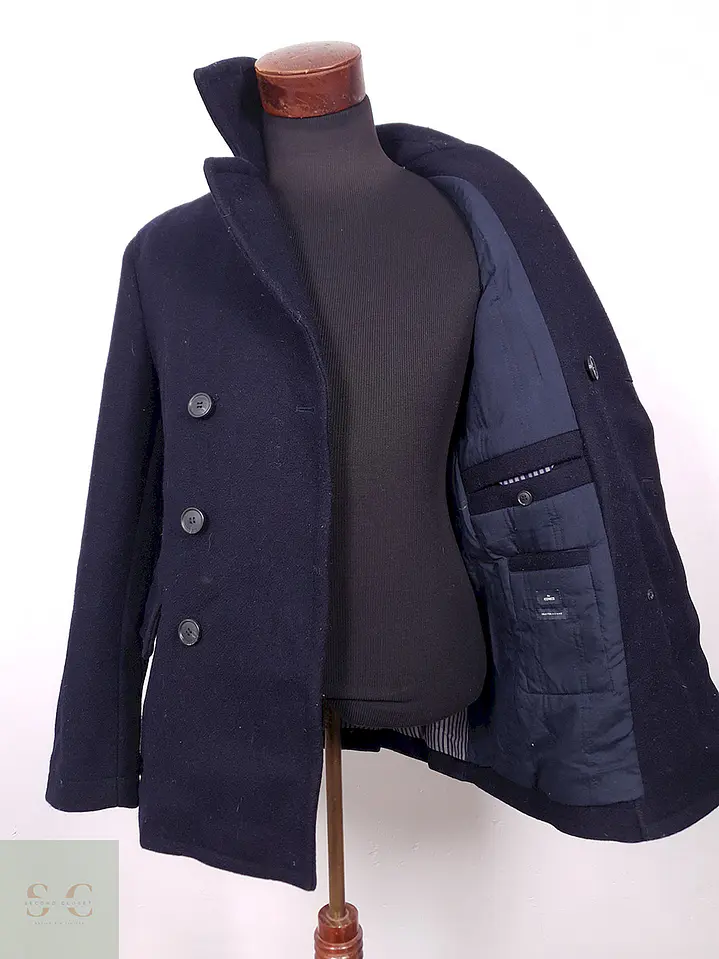 Abrigo Selected Homme Marinero Azul 70% Lana Talla SM 16