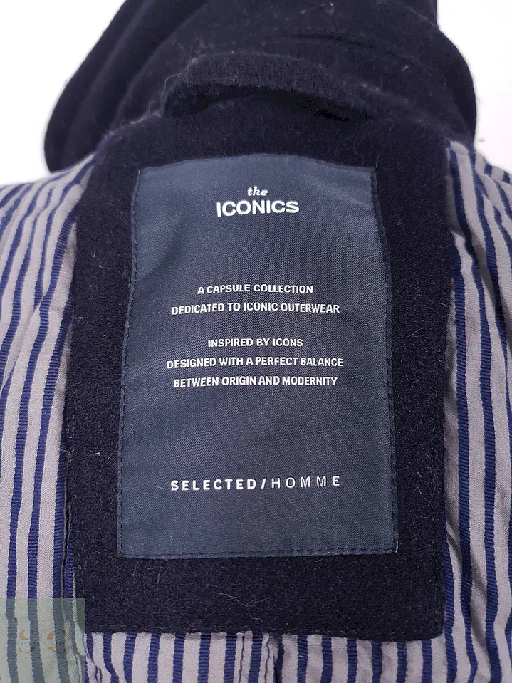 Abrigo Selected Homme Marinero Azul 70% Lana Talla SM 18