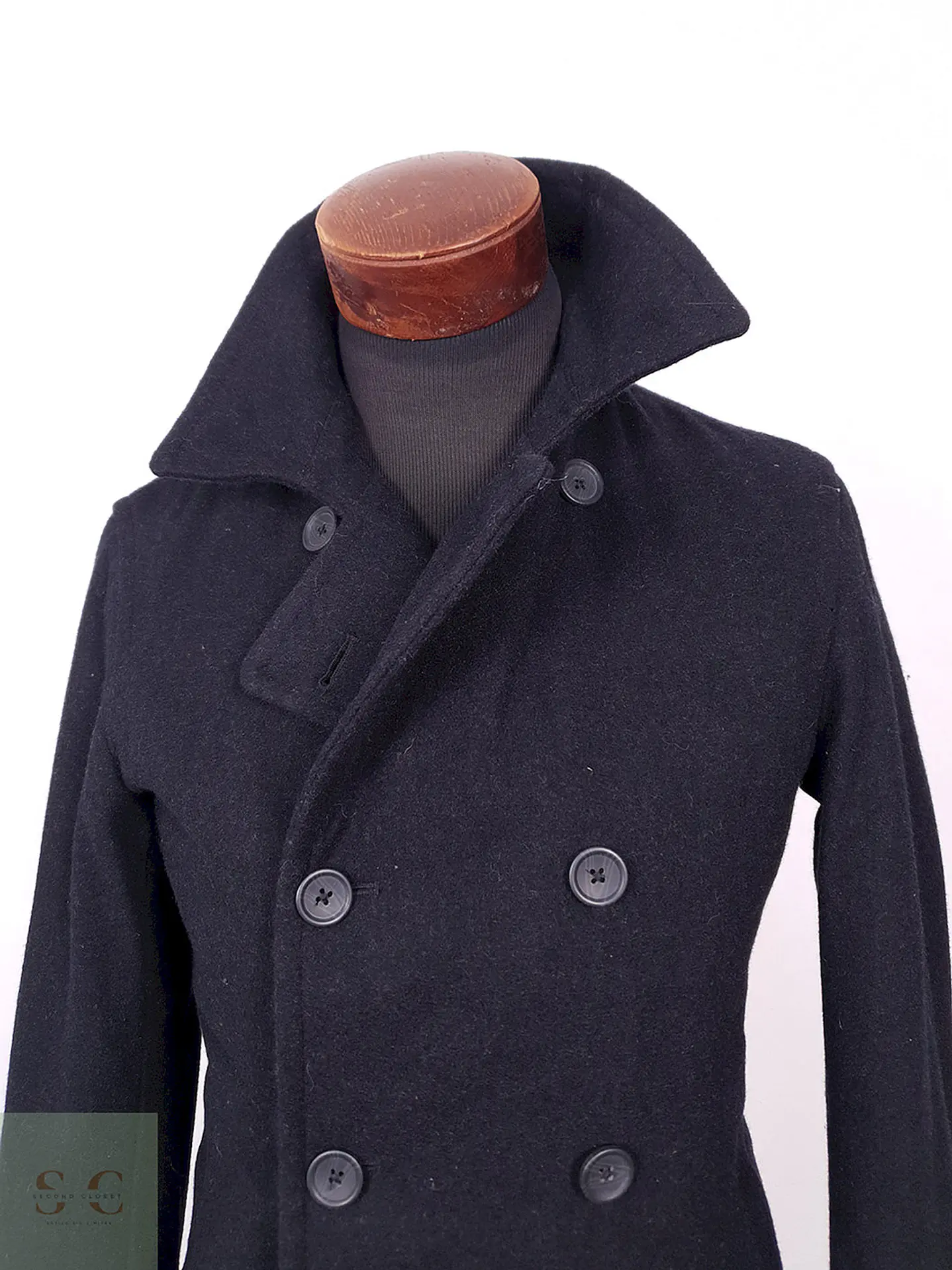 Abrigo Banana Republic Marinero Plomo 60% Lana Talla S 9