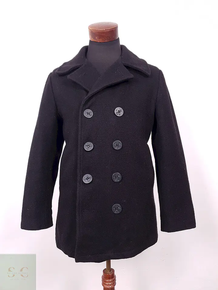 Abrigo Dur O Jac By Schott NYC Marinero Negro Lana Talla S 1