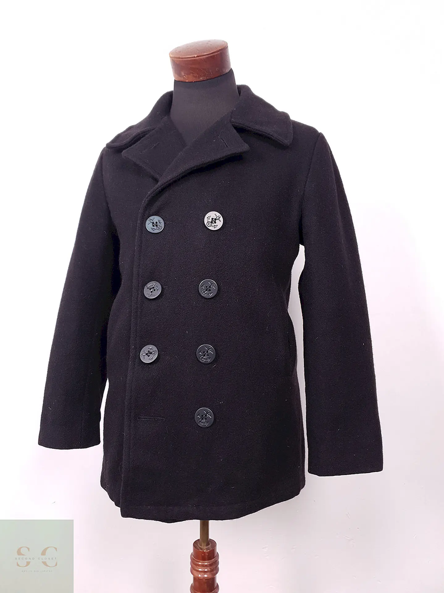 Abrigo Dur O Jac By Schott NYC Marinero Negro Lana Talla S 2