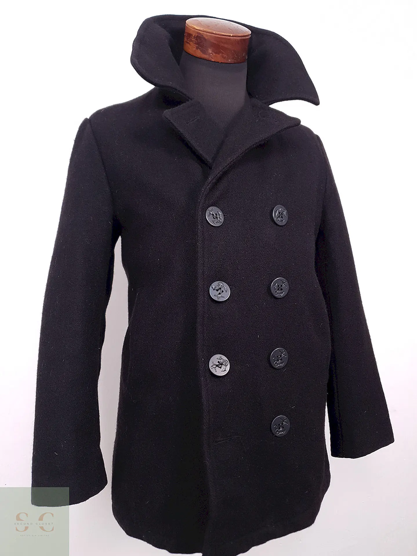 Abrigo Dur O Jac By Schott NYC Marinero Negro Lana Talla S 7